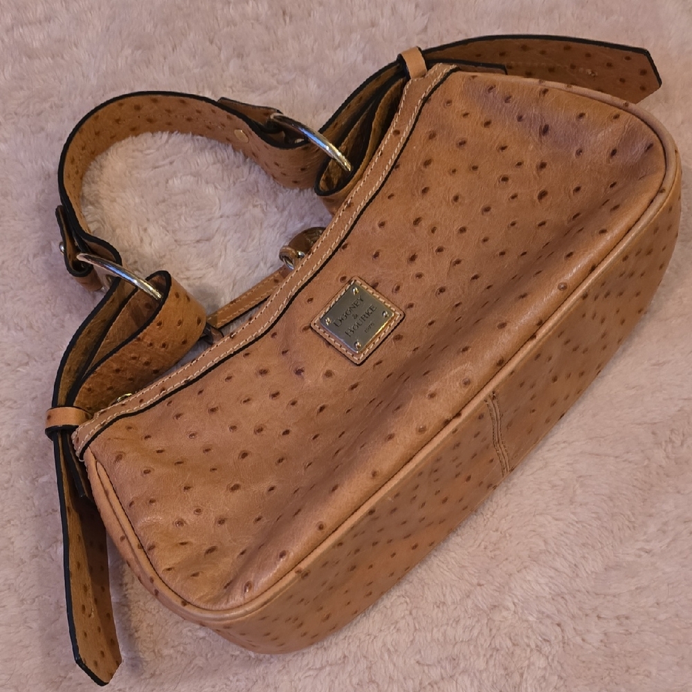 Dooney & Bourke Tan Ostrich Leather Shoulder Bag